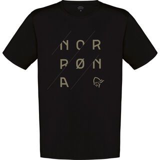Norrona /29 Cotton Slant Logo T-Shirt M's, caviar/elmwood - T-Shirt