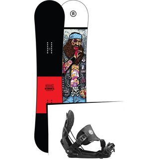 Set: Ride Crook Wide 2017 + Flow Five Hybrid 2016, black - Snowboardset