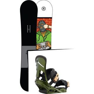 Set: Ride Crook 2017 + Burton Mission 2017, track day green - Snowboardset