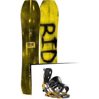 Set: Ride Warpig Small 2017 + Flow Fuse 2017, mustard - Snowboardset