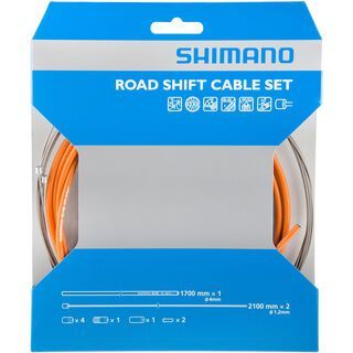 Shimano Road Sil-Tec beschichtet, orange - Schaltzugset