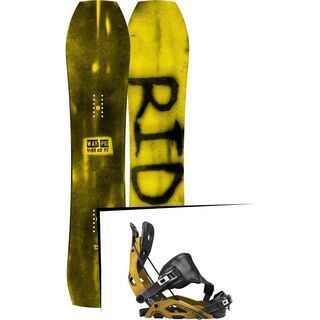 Set: Ride Warpig Small 2017 + Flow Fuse Hybrid 2017, mustard - Snowboardset