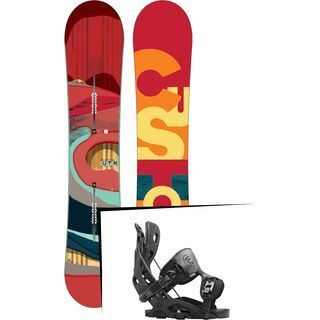 Set: Burton Custom Flying V 2016 + Flow Fuse 2016, black - Snowboardset