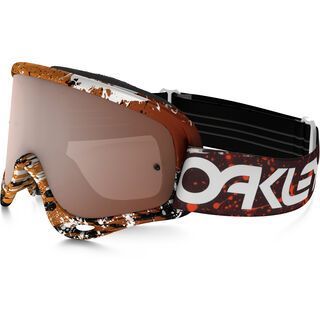 Oakley O Frame MX inkl. Wechselscheibe, splatter blood orange/Lens: black iridium - MX Brille