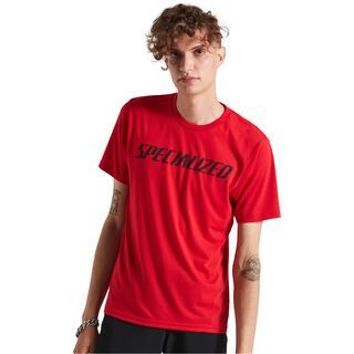 Specialized Men's Wordmark Short Sleeve T-Shirt flo red