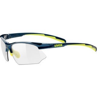 uvex Sportstyle 802 V, dark black yellow/Lens: variomatic smoke - Sportbrille