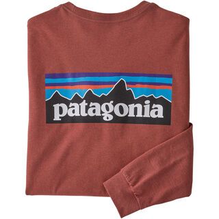 Patagonia Men's Long-Sleeved P-6 Logo Responsibili-Tee rosehip