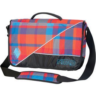 Nitro Evidence XL, Plaid Red Blue - Messenger Bag
