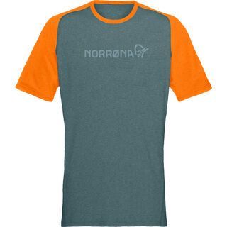 Norrona fjørå equaliser lightweight T-Shirt M's north atlantic/orange popsicle
