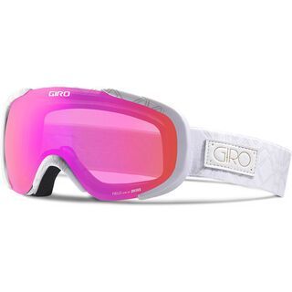 Giro Field, white deco/Lens: amber pink - Skibrille