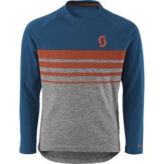 Scott Trail DRI 40 L/SL Junior Shirt, eclipse blue/medium grey heather - Radtrikot