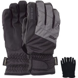 POW Gloves Warner Gore-Tex Short Glove + Merino Liner charcoal