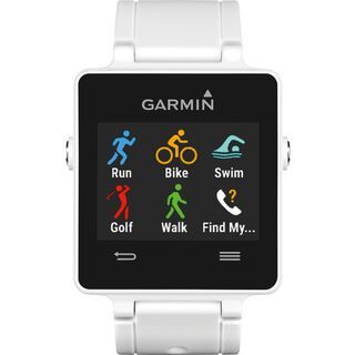 *** 2. Wahl *** Garmin vivoactive HRM Bundle (mit Brustgurt), weiss - Sportuhr |