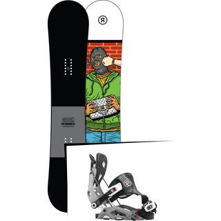 Set: Ride Crook 2017 + Flow Fuse Hybrid 2016, grey - Snowboardset