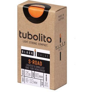 Tubolito S-Tubo Road 80 mm - 700C x 18-32 / Black Valve orange/black