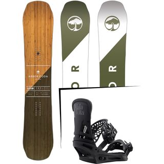 Set: Arbor Coda Rocker Mid Wide 2017 + Burton Malavita 2017, black - Snowboardset