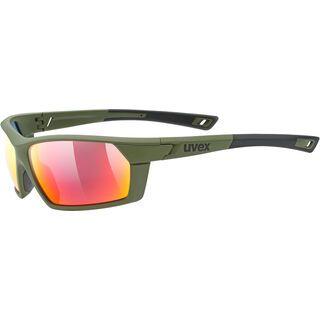 uvex sportstyle 225, olive green mat/Lens: mirror red - Sportbrille