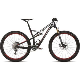 Specialized S-Works Camber Carbon 2015, Satin Gloss Carbon Silver Tint/White/Red - Mountainbike
