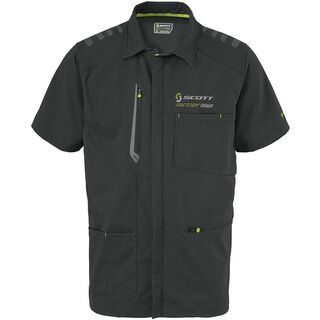 Scott Factory Team s/sl Zip Shirt, black/lime green - T-Shirt