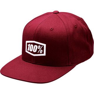 100% Icon AJ Fit Snapback Hat burgundy