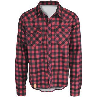 Scott Shirt Button Roarban l/sl, red/dark purple - Radtrikot