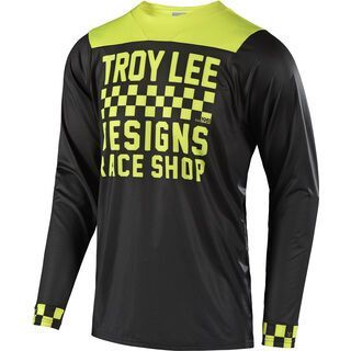 TroyLee Designs Skyline Checker L/S Jersey, black/lime - Radtrikot