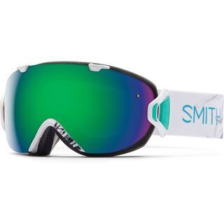 Smith I/Os + Spare Lens, white feather/green sol-x mirror - Skibrille