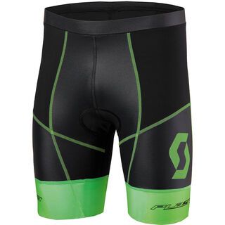 Scott Plasma w/pad Shorts, black/green - Triathlon Hose
