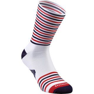 Specialized Full Stripe Summer Sock, white/blue/red - Radsocken