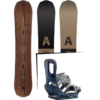 Set: Arbor Element Premium Mid Wide 2017 + Burton Cartel 2017, blue steel - Snowboardset