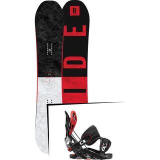 Set: Ride Machete GT 2017 + Flow Fuse-GT 2017, black/red - Snowboardset