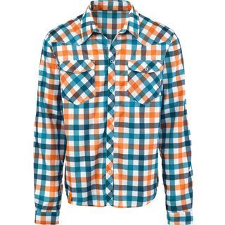 Scott Shirt Button Roarban l/sl, blue/orange - Radtrikot