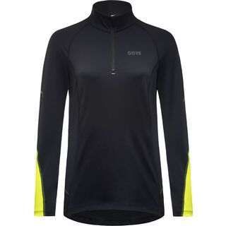 Gore Wear M Damen Mid Zip Shirt Langarm black/neon yellow