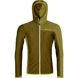 Ortovox Merino Fleece Light Grid Hooded Jacket M green moss