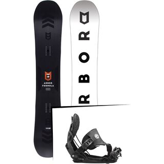 Set: Arbor Formula Mid Wide 2017 + Flow Five Hybrid 2016, black - Snowboardset