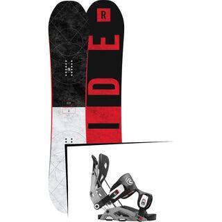 Set: Ride Machete GT 2017 + Flow Fuse 2016, grey - Snowboardset