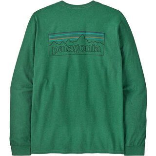 Patagonia Men's Long-Sleeved P-6 Logo Responsibili-Tee heartleaf green