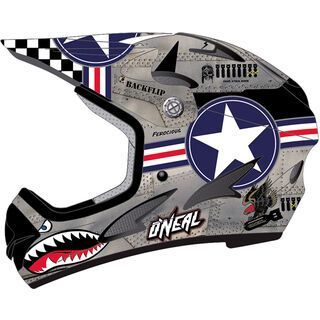 ONeal Backflip Fidlock DH Kids Helmet Evo Wingman, metal/white - Fahrradhelm