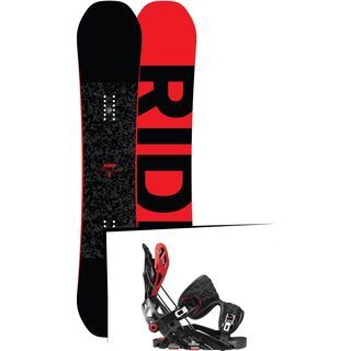 Set: Ride Machete 2017 + Flow Fuse-GT 2017, black/red - Snowboardset