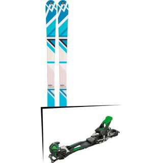 Set: Völkl Qanik 2016 + Tyrolia Adrenalin 16 ohne Bremse, solid black flash green - Skiset