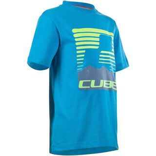 Cube Junior T-Shirt Fichtelmountains blau/lime/grün