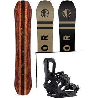 Set: Arbor Coda Camber Premium Mid Wide 2017 + Burton Cartel 2017, black - Snowboardset