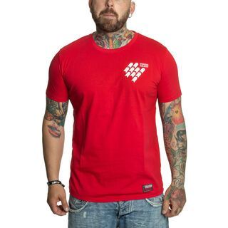 BIKER-BOARDER Strassenschlacht T-Shirt Reifenspuren Herren rot