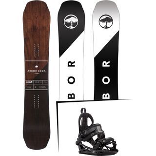 Set: Arbor Coda Camber Mid Wide 2017 + K2 Cinch CTC 2017, black - Snowboardset