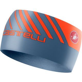 Castelli Arrivo 3 Thermo Headband, steel blue/orange - Stirnband