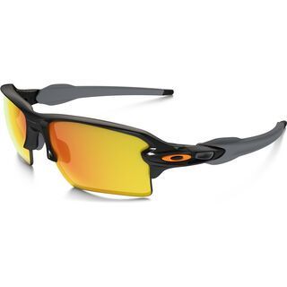 Oakley Flak 2.0 XL Team Colors, polished black/Lens: fire iridium - Sportbrille