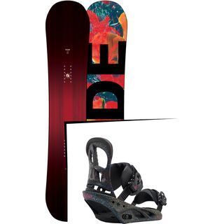 Set: Ride Saturday 2017 + Burton Scribe 2017, splat a tat black - Snowboardset