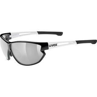 uvex sportstyle 810 vm, black white/Lens: variomatic litemirror silver - Sportbrille