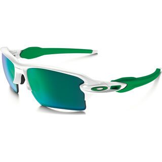 Oakley Flak 2.0 Team Colors, polished white/Lens: jade iridium - Sportbrille