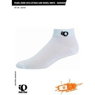 Pearl Izumi Attack Low Socks, White - Radsocken